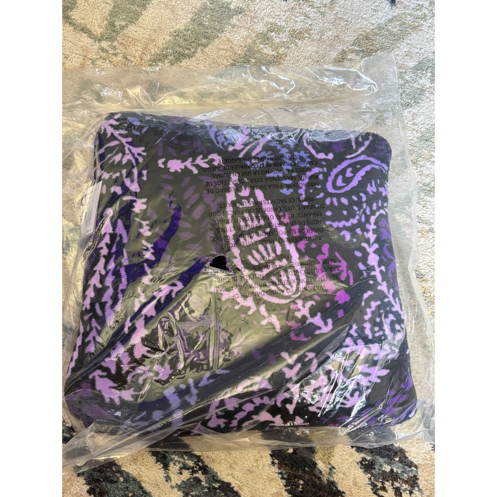 Vera Bradley Fleece Travel Blanket Paisley Amethyst Purple 60x45 15564-P71 NWT